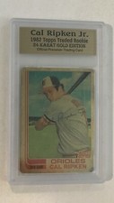 Authentic Enterprises 1982 topps traded  Rookie Cal Ripken jr 24 karat gold 