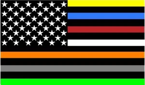 FIRST RESPONDER  AMERICAN FLAG WINDOW STICKER DECAL THANK THEM ALL - Bild 1 von 1