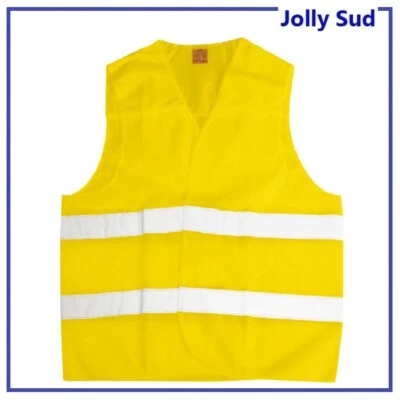 ORMA Gilet Alta Visibilita Smanicato Catarifrangente Giallo per Auto Moto da Lavoro