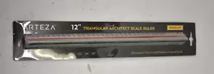 Arteza 12" Triangular Architect Scale Aluminum Color Coded Grooves Imperial - Picture 1 of 7