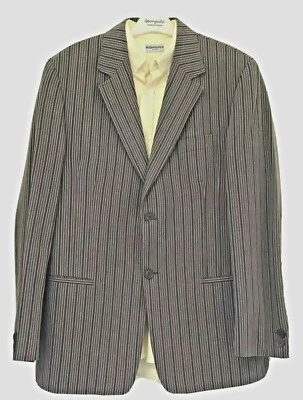 MANS JACKET BY MEXX  42 “REGULAR LIGHT & DARK BROWN STRIPES IN 100@ COTTON - Image 1 of 4