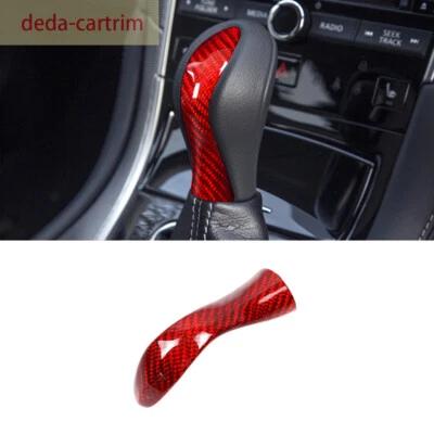 Cubierta de panel de perilla de cambio de marchas de fibra de carbono roja para Infiniti Q50 Q50L Q60 2014-2017 Foto 1 de 4
