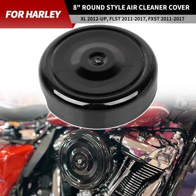 Cubierta de filtro de aire negra de 8" para Harley Fat Boy Lo Heritage Softail Sportster 1200 Foto 1 de 4
