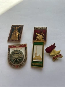 Five Soviet Union Metal Badges. - Picture 1 of 2