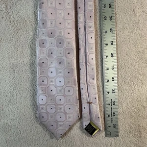 Donald J. Trump Herren Krawatte Rosa Geometrisch Seidenkrawatte Schön 100% Seide - Bild 1 von 4