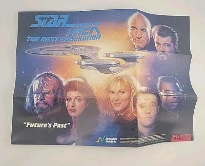 Star Trek The Next Generation Super Nintendo SNES Foldable Promo Poster Insert - Image 1 of 4