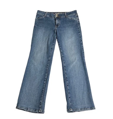 Pantalones de mezclilla vintage Y2K Paris azules para mujer 9 denim Soulmate recortados capri tiro medio Foto 1 de 4