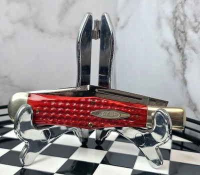 1990 Case XX 61050 Single Blade Red Handle Ancient Arabic Order Marks Knife 31 - Image 1 of 4