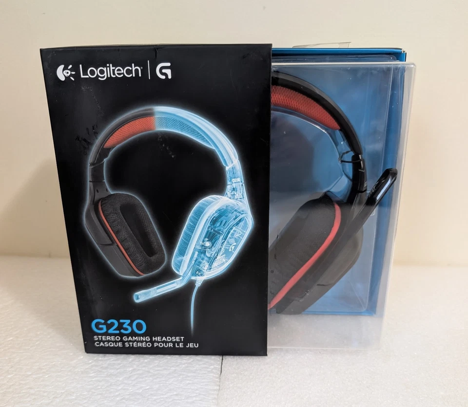 Logitech G230 Gaming Headset with Microphone -Black/Red, NEW, Never used - Image 1 of 4