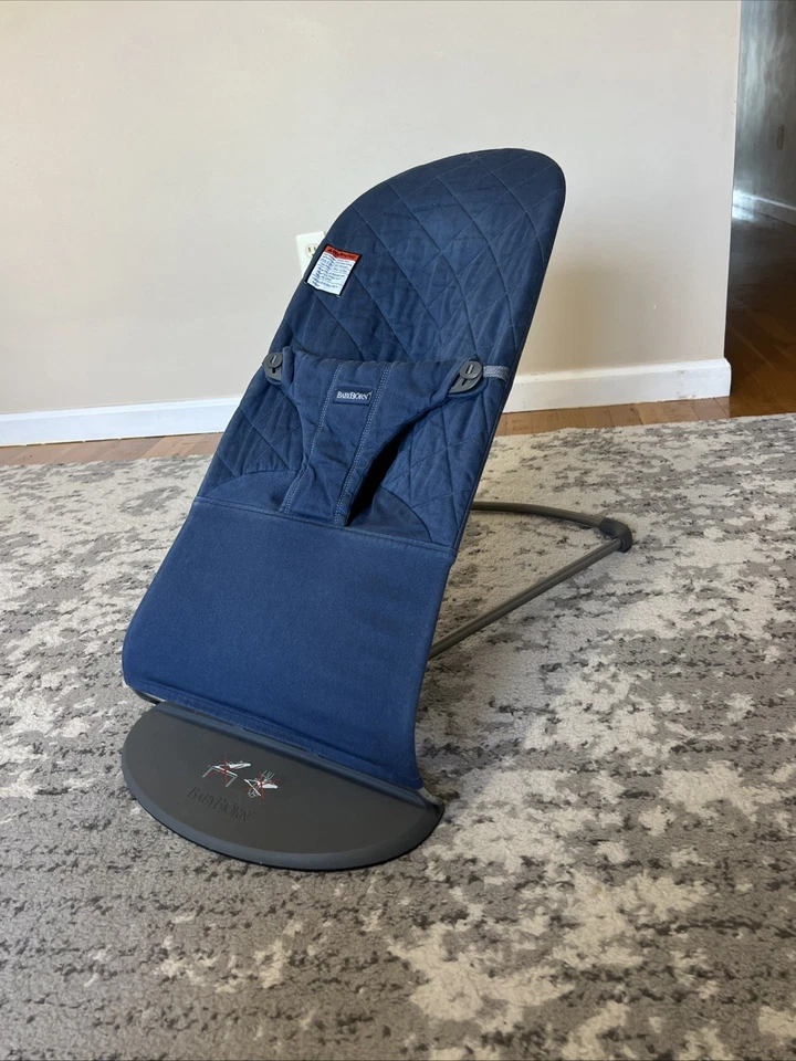 BabyBjörn Bouncer Bliss - Woven Midnight blue(Baby Bjorn), gently used - Image 1 of 4