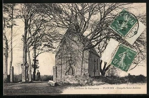 AK Plouisy, Kapelle Saint-Antoine umgeben von majestätischen Bäumen 1911 - Bild 1 von 2