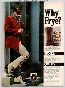 Frye Estilo Occidental Cuero Calzado Moda Resistente Clásico 1981 Anuncio - Imagen 1 de 5