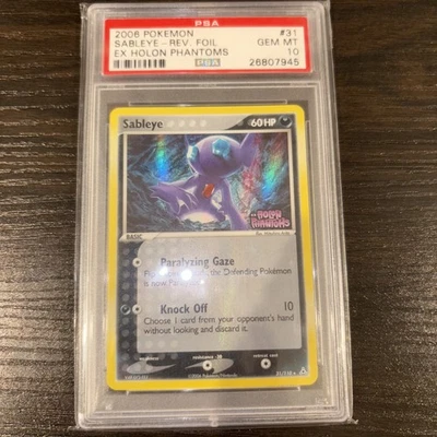 2006 POKEMON EX HOLON PHANTOMS #31 SABLEYE-REVERSE FOIL PSA 10 LOW POP (22) - Image 1 of 4