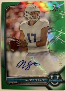 2021-22 Nick Starkel Bowman University Green Refractor /99 #BCPA-NS Autograph RC - Bild 1 von 2
