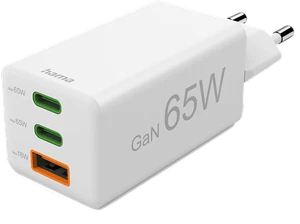 Cargador para portátil - Hama 00201996, Universal, 2xUSB-C+ 1xUSB-A, 65W, 220V, - Imagen 1 de 12