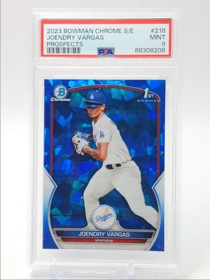 JOENDRY VARGAS 2023 BOWMAN CHROME 1ST SAPPHIRE REFRACTOR PSA 9 Q3110 - Image 1 of 2