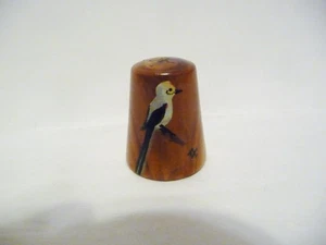 FINGERHUT HANDBEMALT ROTE KNOSPE HOLZ CARRADUS "OK" ZUSTAND VOGEL & BLUME - Bild 1 von 6