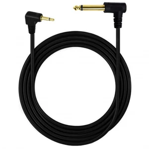 Cable de audio adaptador ángulo recto macho mono 6,35 mm 1/4" a 3,5 mm TS macho - Imagen 1 de 6