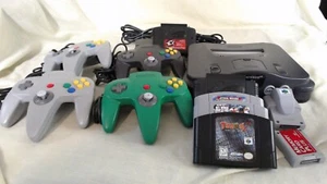 Nintendo 64 Konvolut 3 Spiele 4 Controller Rumble Pak Spiel Shark x2 GETESTET FUNKTIONIERT - Bild 1 von 14
