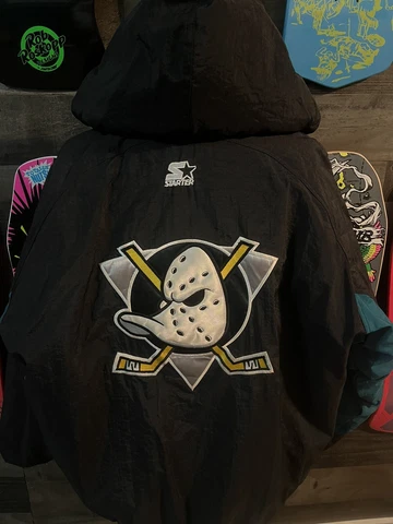 Vintage Starter 1990's Anaheim Mighty Ducks Hockey Jacket men's size XL NHL Cover