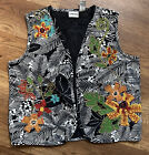 Chicos Women's Colourful Floral Embroidered & Embellishments Vest * Chest 36