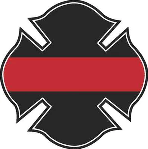 Pegatina delgada de bandera de línea roja línea roja" de bomberos de rescate cruzado de 5 - Imagen 1 de 1