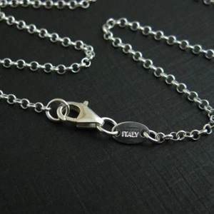 Solid Sterling Silver 2mm Rolo Necklace Chain with ITALY TAG (All Sizes) - Picture 1 of 5