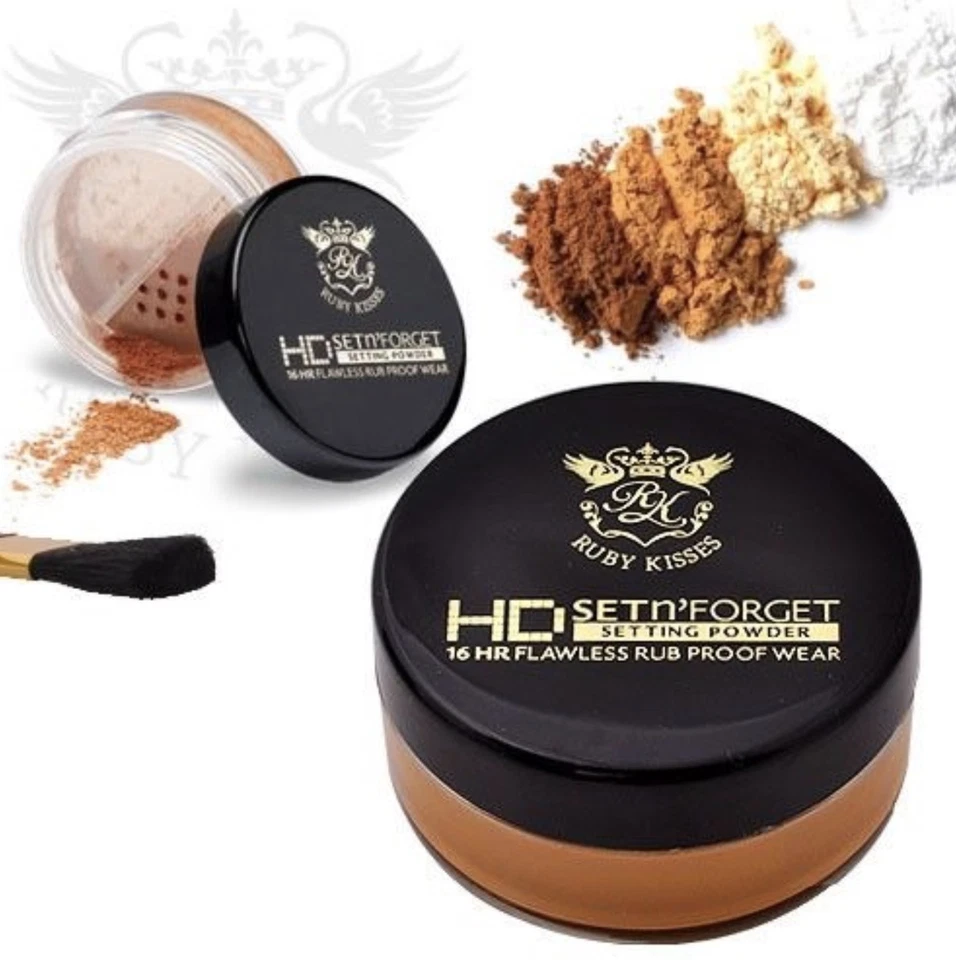 RUBY KISSES HD SET N' FORGET SETTING POWDER 16HR FLAWLESS RUB PROOF WEAR 12g  - Image 1 of 2