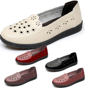 LADIES SHOES FLAT WORK OFFICE COMFY PUMPS WOMENS SOFT LOAFERS SLIP ON SIZE 3-8 - Picture 1 of 17