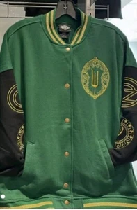 Wicked Emerald City Varsity Jacket Green Gold Embroidered Sz MEDIUM NEW - Picture 1 of 7