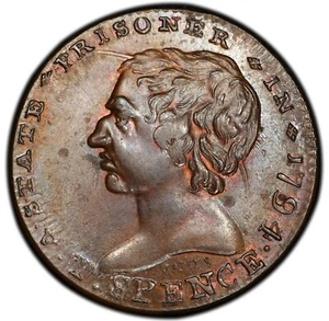 UK - Middlesex - 1794 Spence's Farthing Token - PCGS MS64BN - MUCH SOUGHT AFTER - Picture 1 of 5