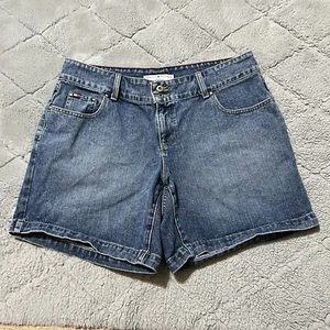 VTG Tommy Hilfiger Sz 14 Plus Waist 38 Women's Blue Denim Jean Shorts Y2K - Picture 1 of 9