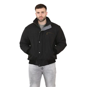 MENS SKY DIVER BOMBER JACKET PADDED QUILTED TARTAN WINTER TRNDY WORK COAT TOP - Picture 1 of 17