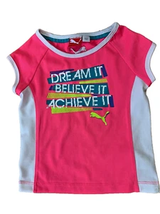 PUMA Pink Short Sleeve Activewear Pullover Top Sz 3T Girl - Picture 1 of 4