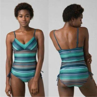 Prana Moorea One Piece Atlantic Pontoon One Piece Ruched Swim Suit Small S - Image 1 of 4