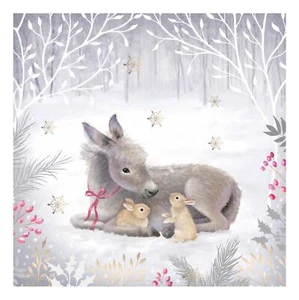 Donkey Adorable Winter Wildlife Advent Calendar Card Illustration Sarah Summers - Picture 1 of 1