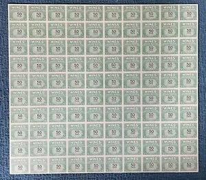 Scott #RE139, francobollo vino 50c entrate interne, foglio di zecca da 100, NGAI SCV$350!! - Foto 1 di 1
