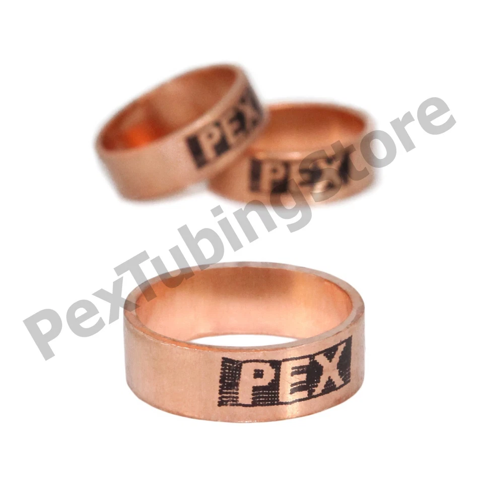 (100) 3/4" PEX Copper Crimp Rings by Sioux Chief, Made in USA, ASTM/CSA, #649X3