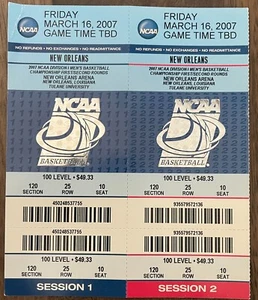 2007 NCAA Basketball TICKETS Runde 1 Florida Gators Al Horford Joakim Noah CHAMP - Bild 1 von 2