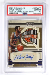Panini Chronicles 2021 #HOFWFR Walt Frazier Salón de la Fama automático - azul PSA 10 - Imagen 1 de 2
