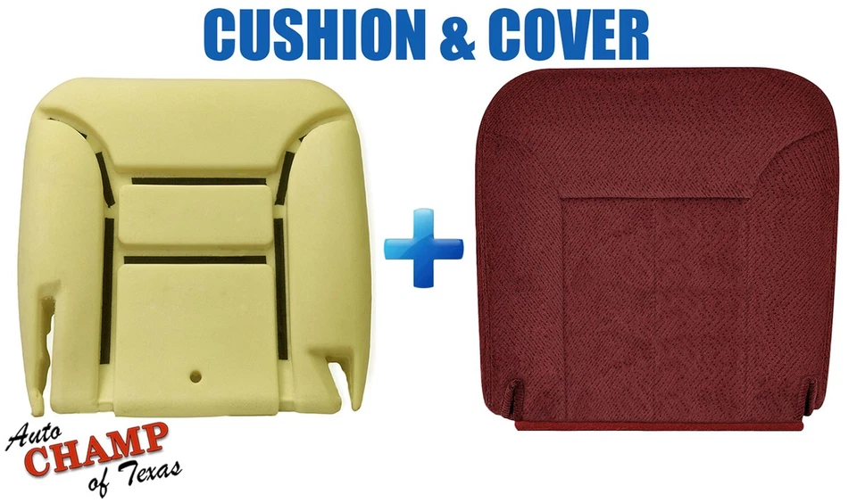 Chevy Silverado 1996 1997 1998 cubierta de asiento inferior de tela y cojín rojo Foto 1 de 4