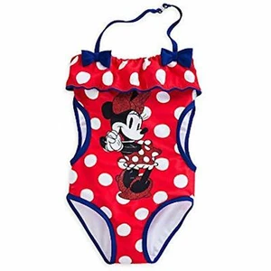 Disney Store Minnie Mouse RED Polka Dot 1pc halter swimsuit bathing suit Trikini - Picture 1 of 1