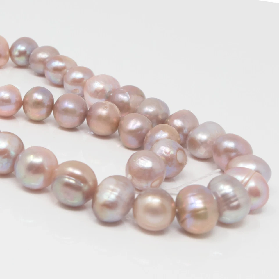 Strang Süßwasserperlen 6mm Perlenstrang Zuchtperlen rosé-flieder Perlen -252 - Bild 1 von 1