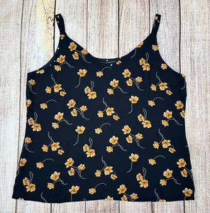 White House Black Market Top Reversible Cami XL Floral Marigold / Polka Dot NWT - Picture 1 of 5