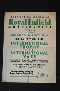 Royal Enfield International Six Days Trial poster originale vincitore 1948 - Foto 1 di 4