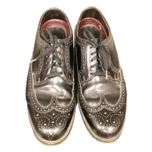 Florsheim Black Leather Brogue Oxford Lace-up Shoes Men's 8.5 - Picture 1 of 14