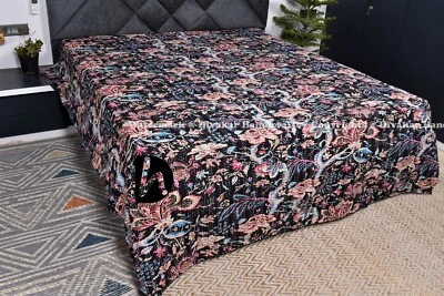 Hermosa funda de cama Kantha edredón nueva manta algodón Ralli Foto 1 de 2