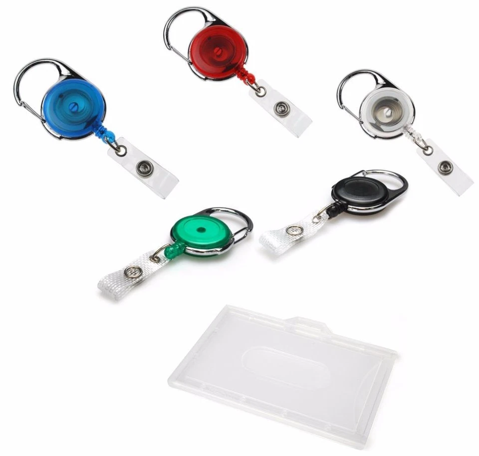 Retractable Key Reel SKI Pass & Value Enclosed ID Card Security Badge Holder L/S - Image 1 of 1