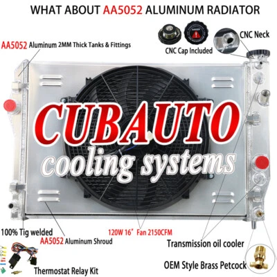 4Rows Radiator Shroud Fan Relay Fit 1993-2002 Chevy Camaro/Pontiac Firebird 5.7L Foto 1 de 4