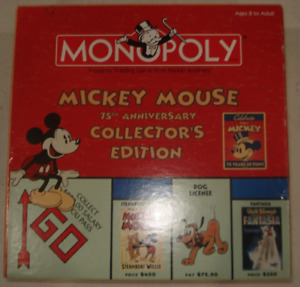 Monopoly Mickey Mouse 75th Anniversary Collectors Edition Board Game 2004